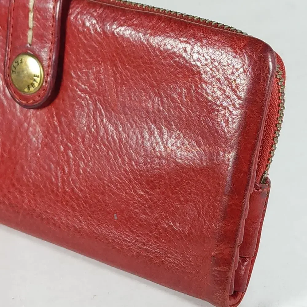 Frye red distressed